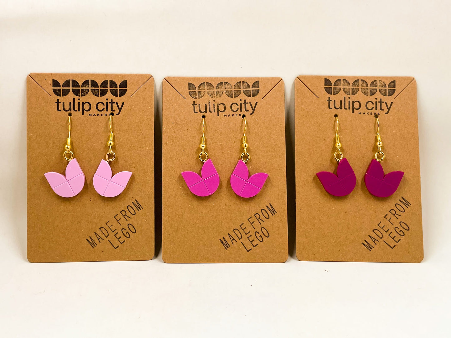 Tulip Earrings - Dark Pink