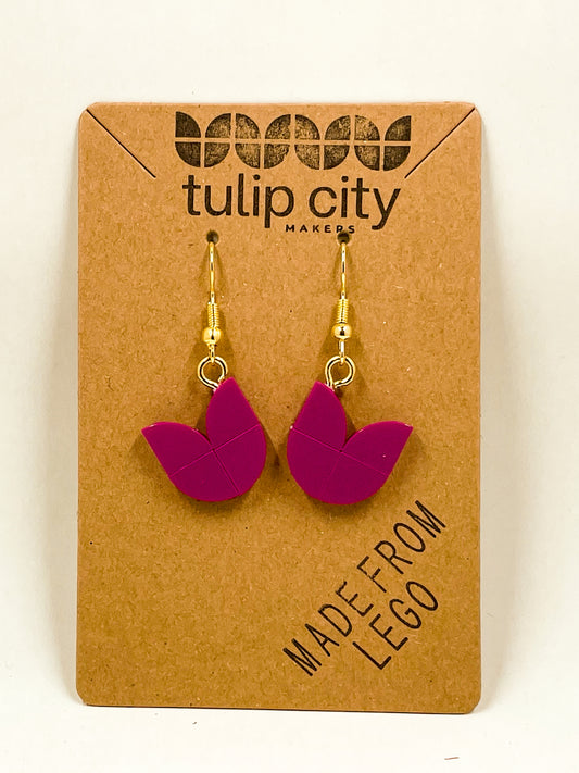 Tulip Earrings - Dark Pink